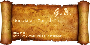 Gerstner Marián névjegykártya